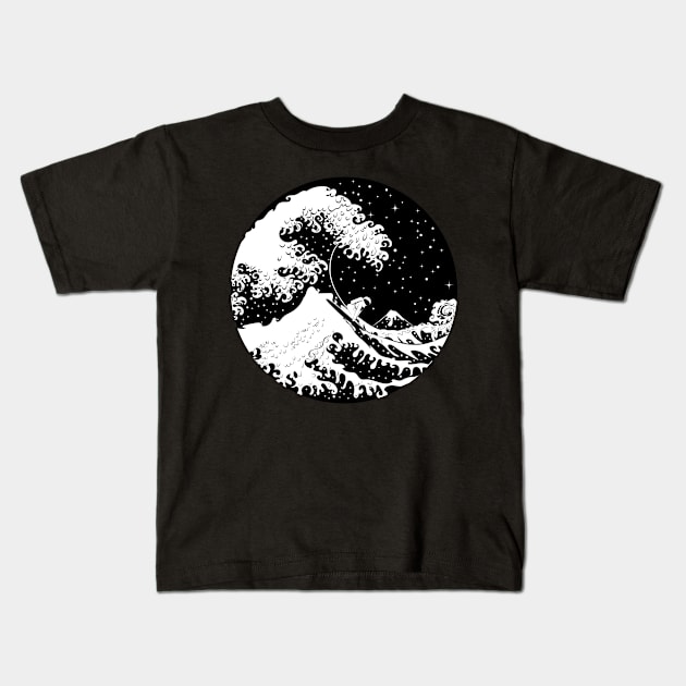 Dizzy ride on The Great wave off Kanagawa Kids T-Shirt by AnnArtshock